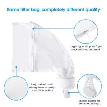 2 шт. мешок для чистки бассейна для Polaris 280/480, прочные швы, простая установка, запасная часть для чистки бассейна