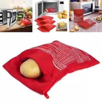 2 шт. мешок для печеного картофеля, многоразовые пищевые пакеты, мешок для картофеля в микроволновой печи, многоцелевая овощерезка, экономящий место кухонный гаджет 2pcs