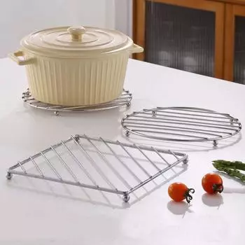 2 шт. металлическая подставка для кастрюль квадратная/круглая подставка для мисок подставка для кастрюль обеденный стол Square