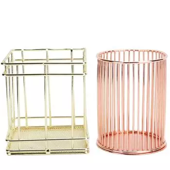 2 шт. металлическая проволока для макияжа, кисточка для карандашей, держатель для стакана, полое офисное канцелярское хранение на рабочем столе