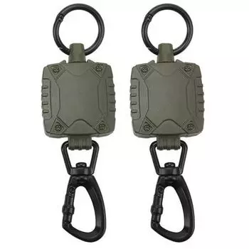 2 шт. Металлические катушки для значков, выдвижной брелок, зеленый квадратный выдвижной держатель для значков для рыбалки на открытом воздухе