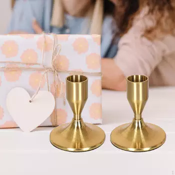 2 шт. металлические подсвечники подсвечник элегантный ретро орнамент канделябры для гостиной вечеринки