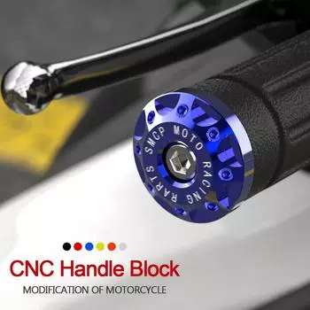 2 шт. металлические ручки с ЧПУ, универсальные ручки для руля мотоцикла 16-18 мм, противовес, заглушка, слайдер, аксессуары для мотоцикла красный