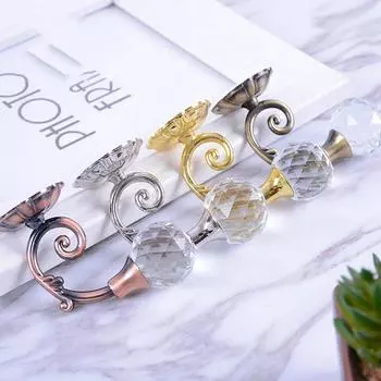 2 шт. Металлический держатель для стеклянной занавески, настенный держатель, крючки для вешалок, декор Gold