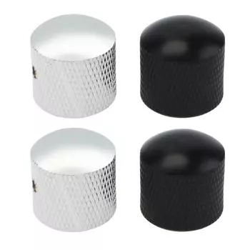 2 шт., металлический купольный переключатель, ручки регулировки громкости и тона для электрогитары/бас-гитары с регулировочным ключом чёрный