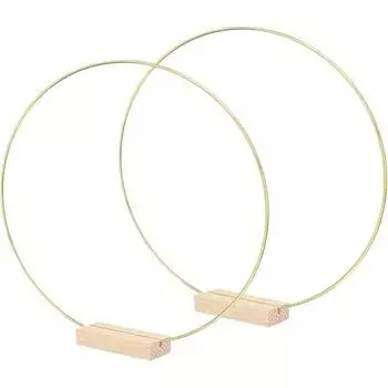 2 шт. Металлический ловец снов, цветочный обруч, центральное украшение, золотое макраме, венок, кольцо с деревянными подставками, держатели для свадьбы, дня рождения, украшения дома, сделай сам, ремесла 200mm