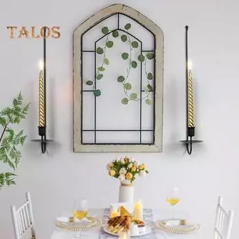 2 шт. металлический настенный подсвечник, прочный настенный подсвечник для гостиной, ванной комнаты, столовой, черный подвесной подсвечник чёрный