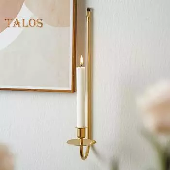 2 шт. металлический подсвечник настенный декоративный подсвечник современный настенный держатель конические подсвечники для камина гостиная фермерский дом чёрный