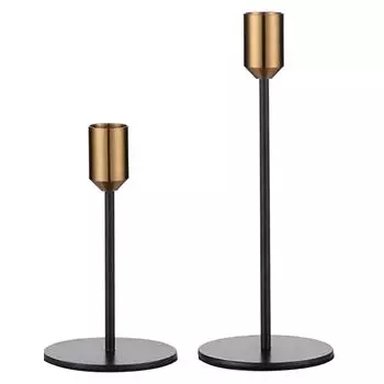 2 шт. металлический подсвечник простой современный дизайн антикварный черный подсвечник украшение для дома