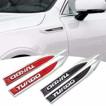 2 шт. Металлический турбо логотип боковое крыло кузова автомобиля эмблема значок наклейка наклейка продукты для Honda Civic City Jazz Accord Crv Fit Insight чёрный