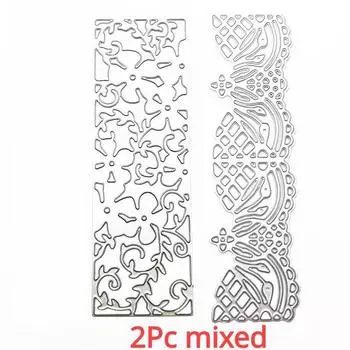 2 шт. miexd, штампы для резки рамок с кружевными краями, металлические штампы, слойные штампы с кружевными краями, скрапбукинг, альбом, изготовление карточек, тиснение, трафарет, украшения
