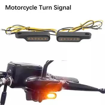 2 шт. мигалка 6 светодиодов мигалка мотоцикл универсальный индикатор поворотник Black