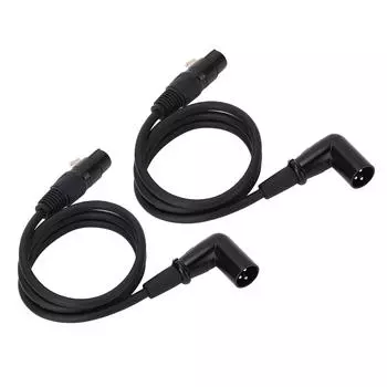2 шт. Микрофонные удлинители 3-контактный XLR-папа к маме разъем Микрофонный кабель-адаптер для динамика 0.3 Meter / 1ft