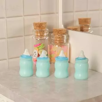 2 шт., милая имитация мини-бутылки для молока, миниатюрная детская бутылочка, аксессуары для кукольного домика «сделай сам» розовый