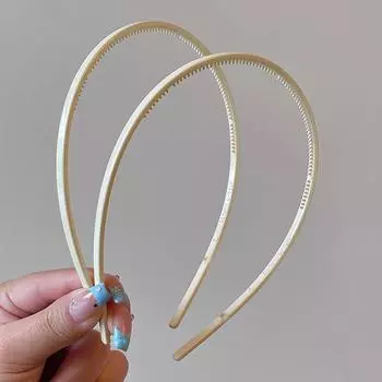2 шт. Милая пластиковая очень тонкая повязка на голову для женщин и девочек, можно носить двойной на голове, противоскользящие резинки для волос, аксессуар для волос