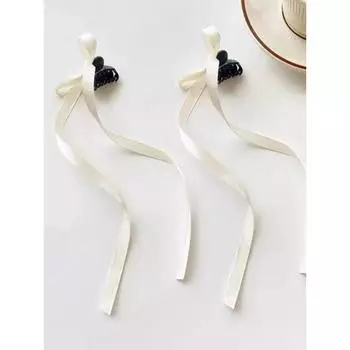 2 шт. милая заколка-краб для волос с лентой для девочек, розовая заколка-бант, женский маленький зажим-краб, сладкие заколки-бантики, аксессуары Y2K