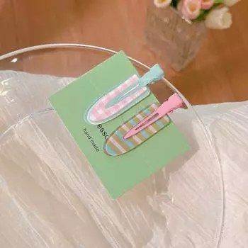 2 шт. Милые дофаминовые заколки для волос с эффектом помятости, боковые зажимы-уточки, летняя заколка для волос без следов, женский новый зажим, головной убор Size fits all