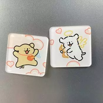 2 шт. Милые магниты-пазлы для холодильника с собачками-любовниками, мультяшные, для холодильника, доски для записей, белой доски, магниты для сообщений, декоративные