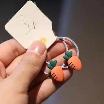 2 шт. Милые мультяшные головные уборы принцессы Авокадо и Арбуза, Детские эластичные резинки для волос, Детские веревки, Аксессуары для девочек, Детский головной убор