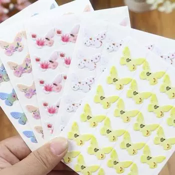 2 шт милые мультяшные наклейки красочные бабочки фотографии угловые наклейки DIY детский альбом или альбом