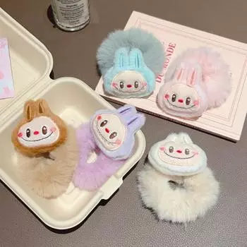 2 шт. милые мультяшные плюшевые петли для волос Labubu, не вредят волосам, головные уборы, детские веревки для волос, милые высокоэластичные резинки, подарки