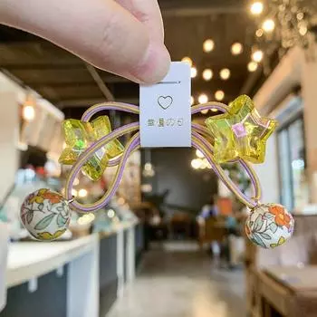 2 шт. Милые принцессы Пять звезд Цвет Двусторонняя Головной убор Детские Эластичные резинки для волос Детские Веревки Аксессуары для девочек Детский Головной убор