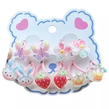 2 шт. милые резинки для волос с блестками и бабочками из клубники для девочек, аксессуары для волос, детские резинки для волос, головные уборы для малышей