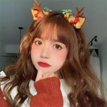 2 шт. милые рождественские заколки для волос в виде рогов оленя, заколки для ушей оленя, милые ягодные грибы, праздничные головные уборы, рождественские аксессуары для волос для девочек Mori