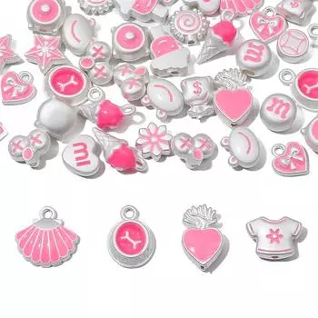2 шт. милые розовые подвески из сплава, сердце, цветок, подвеска в виде бабочки, бусины для серег, ожерелья, браслета, DIY изготовление ювелирных изделий 1