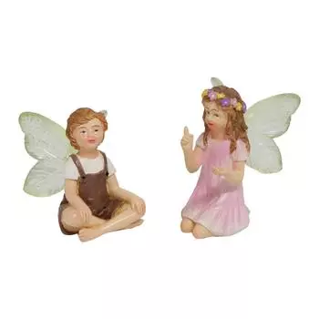 2 шт. Милые шепчущие феи садовые смоляные поделки настольные украшения, сказочные украшения сад газон крыльцо двор наружный декор