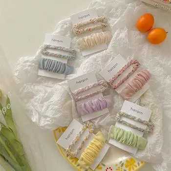 2 шт. милые заколки-цветы элегантные цветочные тканевые художественные заколки для волос головные уборы детские аксессуары для волос