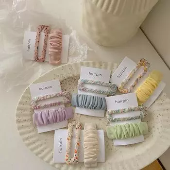 2 шт. милые заколки-цветы элегантные цветочные тканевые художественные заколки для волос головные уборы детские аксессуары для волос