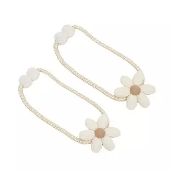 (2-шт.) Милый стиль трехмерный цветок пряжка ремень для штор дома спальня подхваты для штор One Size бежевый