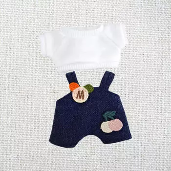 2 шт. Мини-6-дюймовая кукольная одежда, милый костюм для подвески blue and black