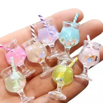 2 шт., мини-чашки для напитков, модель, ролевая игра, еда, аксессуары для кукол, подходят для дома, игрушка, миниатюрный кукольный домик розовый