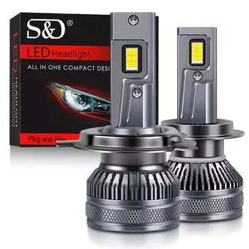 2 шт. мини-фара автомобиля H7 светодиодная H1 H3 H4 H8 H11 H16(Япония) 9005 HB3 9006 HB4 9012 HIR2 100 Вт 28000LM Турбо-лампа 12 В 24 В 6500 К Белый H1(24V)