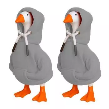 2 шт. Мини-худи для гуся 7 дюймов, наряд для настольного гуся, настольная статуэтка гуся, костюм для магнитной фигурки гуся, держатель для ключей, настольный декор