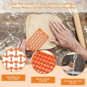 2 шт. Мини-косточка для печенья в виде крекера для собак, пластиковые формочки для печенья в виде косточки, прочные формочки для печенья в виде крекера для животных, милая косточка для собак