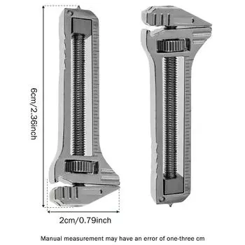 2 шт. Мини-многофункциональный гаечный ключ, портативный гаечный ключ, многофункциональный инструмент с резаком, плоская/крестовая отвертка, открывалка для бутылок и карман для файлов 2 серебряный