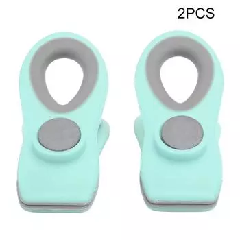 2 шт. Мини-портативные магнитные зажимы для запечатывания еды, зажимы для пакетов для хранения закусок и еды, кухонные зажимы светло-зеленый