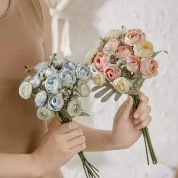 2 шт. Мини-ранункулюсы, искусственные цветы ранункулюса, искусственный шелк, искусственные свадебные цветы-наполнители для букетов своими руками, центральные украшения для свадебного душа, декор белый