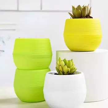 2 шт. мини-растения из ротанга, цветочный горшок, пластиковая крышка, круглая милая комнатная декоративная плантатор, цветочные горшки, красочные милые цветочные горшки
