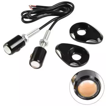 2 шт. Мини светодиодный фонарь для номерного знака мотоцикла, индикатор поворота, янтарный мигающий свет с адаптером-распоркой CHINA