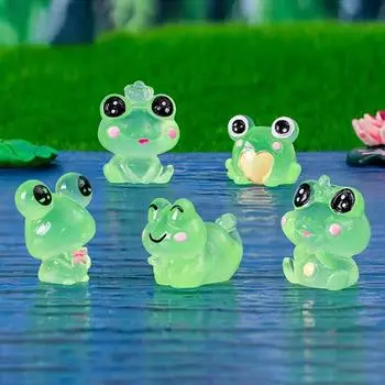 2 шт. Мини светящаяся мультяшная лягушка микро пейзаж приборная панель автомобиля домашний настольный орнамент