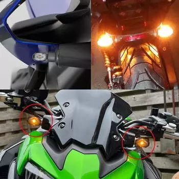 2 шт. Мини Универсальный Мотоцикл Светодиодные Указатели Поворота Свет Янтарный Мигалка Мотоцикл Супер Яркая Лампа светло-желтый