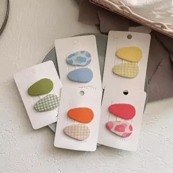 2 шт., мини-заколка для волос для маленьких девочек, милая корейская мода, простота, однотонный Haipin для детей, милая заколка с боковой челкой для девочек, детские вещи зелёный