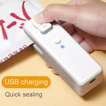 2 шт. Мини-запайщик пакетов с резаком USB-перезаряжаемый портативный вакуумный пакет для закусок и еды, термосварка