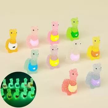 2 шт. Миниатюрная альпака для домашнего декора, аксессуары для поделок, светящаяся альпака, украшение для кукольного дома, сказочный сад onesize