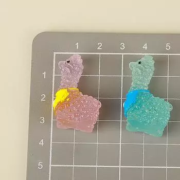 2 шт. Миниатюрная альпака для домашнего декора, аксессуары для поделок, светящаяся альпака, украшение для кукольного дома, сказочный сад