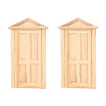 2 шт. Миниатюрная дверь для кукольного домика 1:12 Масштаб 1: 16 масштабная мебель DIY кукольный домик мини деревянная дверь для